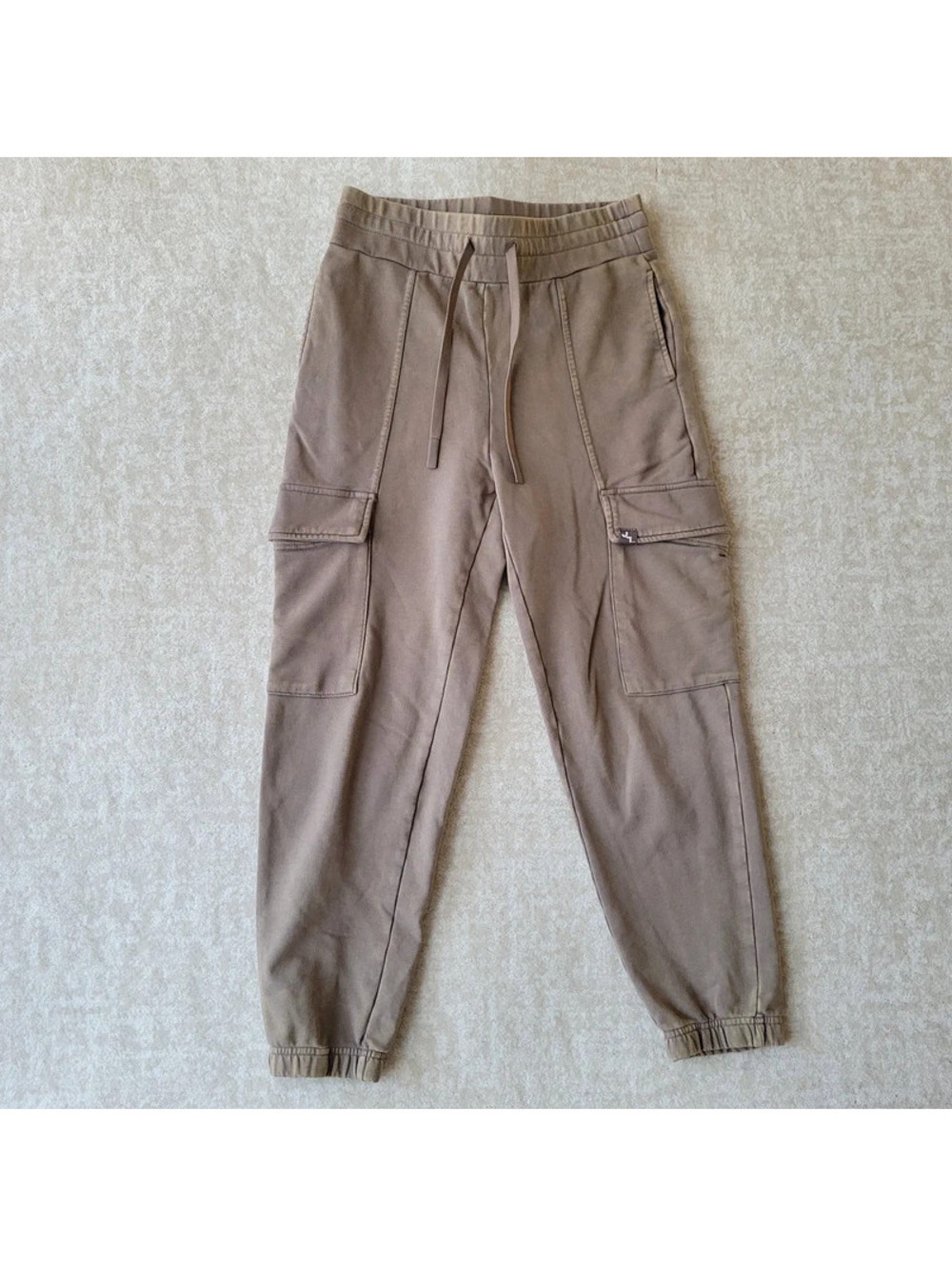 JoyLab Cargo Jogger XS Womens Brown Sweatpants Bleach Dyed Soft Casual Neutral